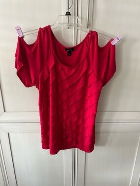 ALYX Red Cold-Shoulder Ruffle Detail Tank Top